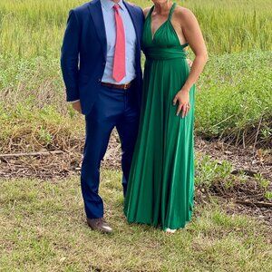 TwoBirds Forest Green Convertible Bridesmaid Dress Sz A